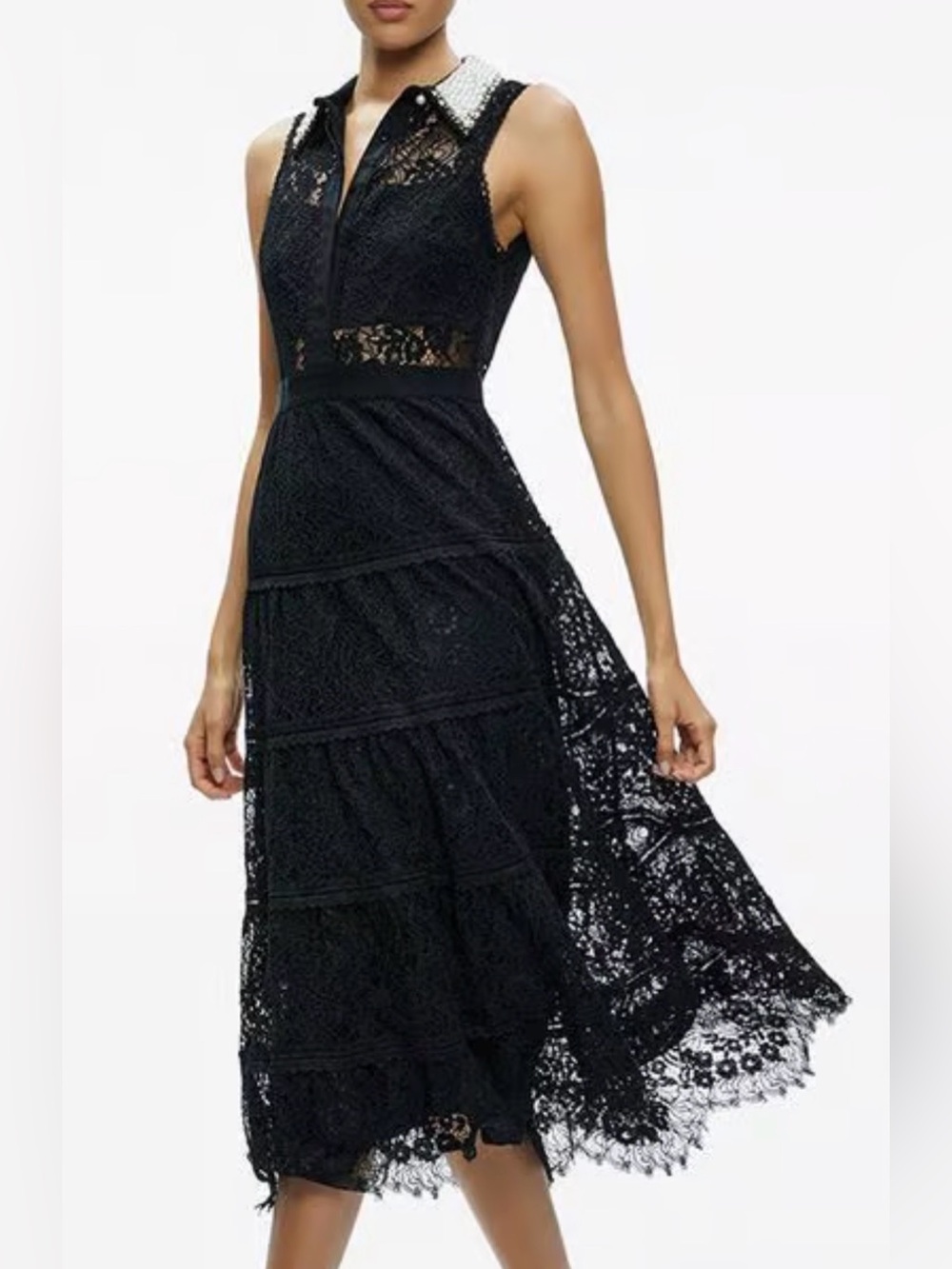 Alice + Olivia NWT $795 Anaya Lace Midi Dress